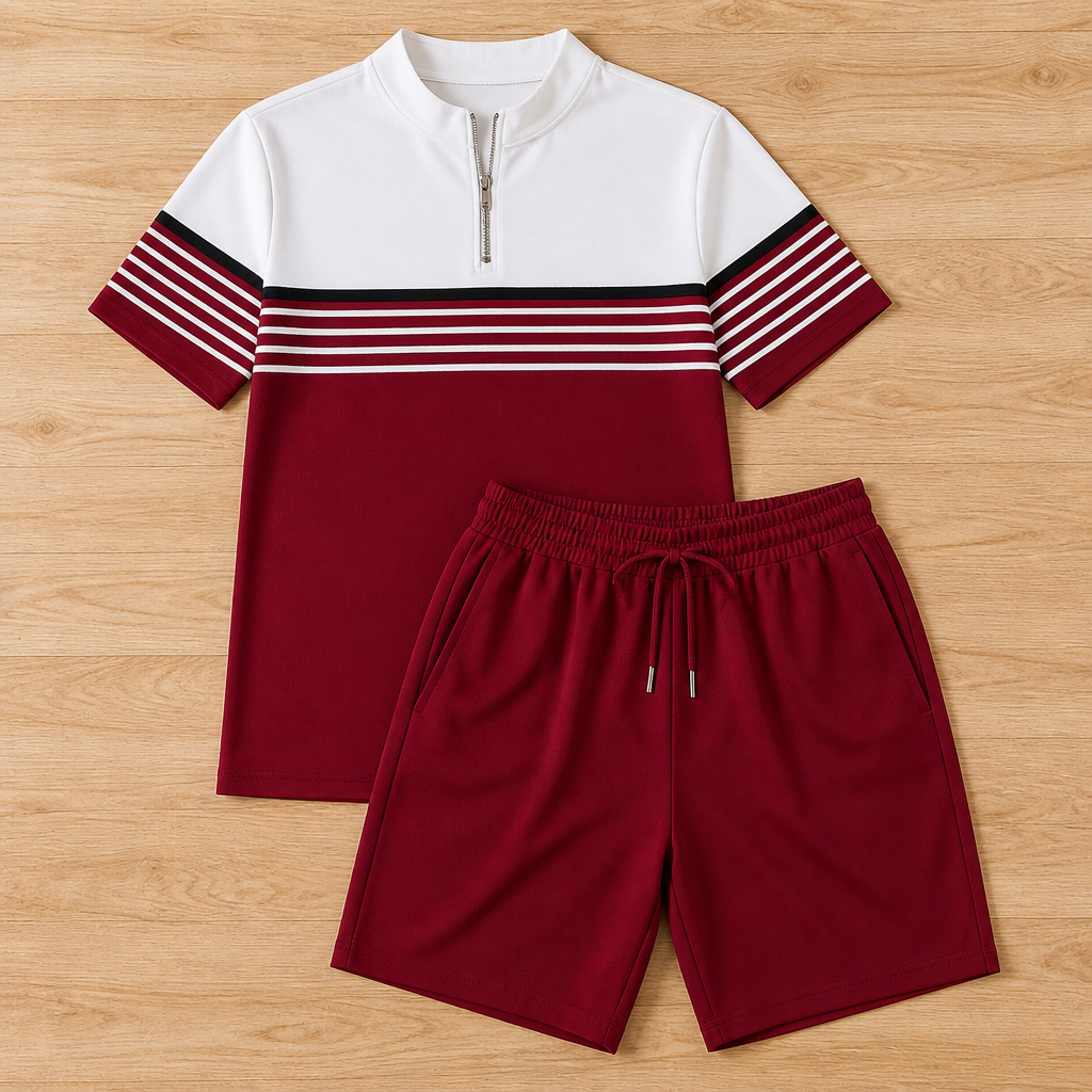 Zip-Collar Shirt & Shorts Set™ — Feel Fresh, Move Freely, Command Every Moment