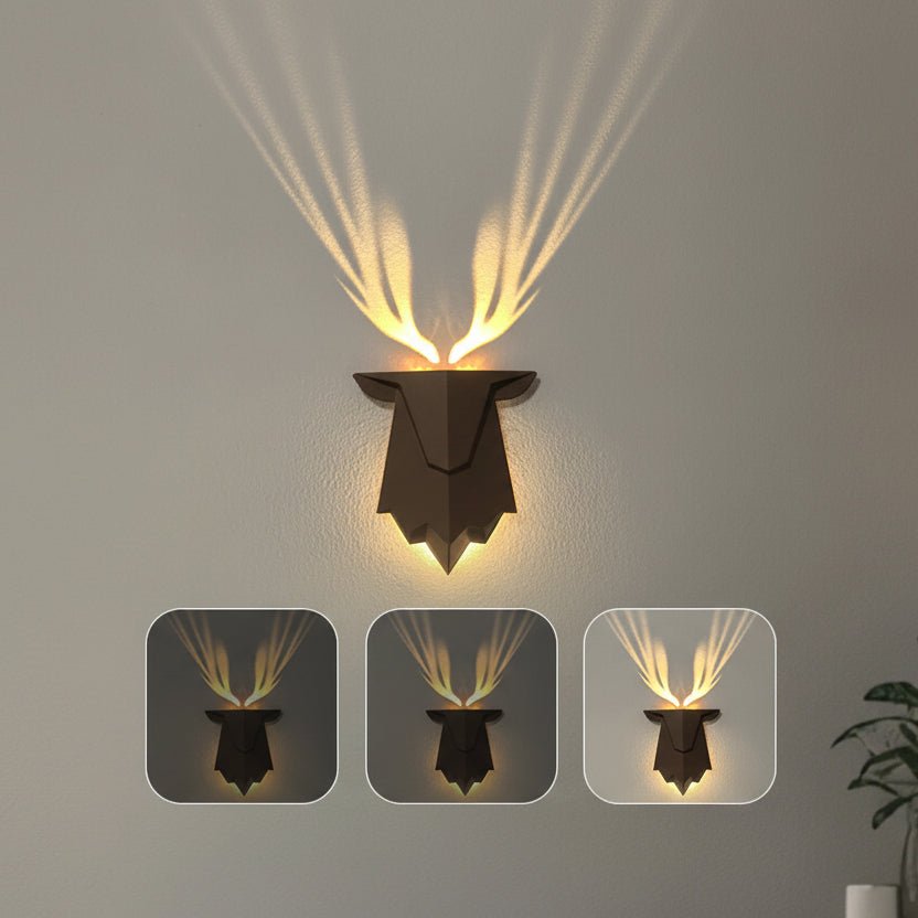 Deer-Shaped Wall Lamp with Remote Control and Adjustable Dimming