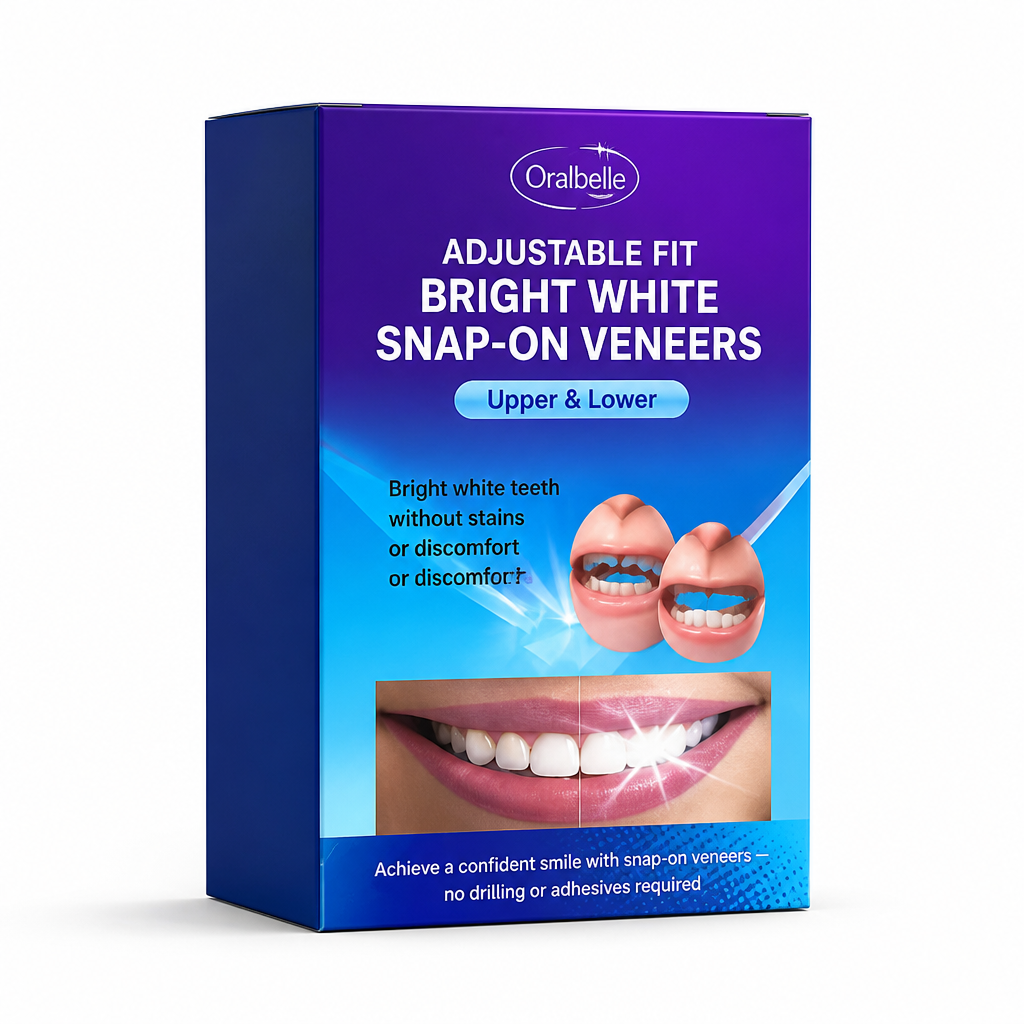 Adjustable Fit Bright White Snap-On Veneers (Upper & Lower)