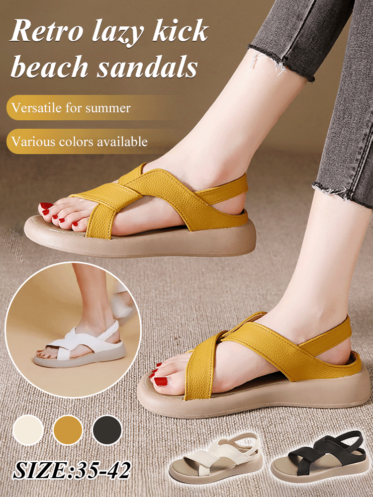 Beach-Ready Stirrup Sandals in Retro Loafer Style