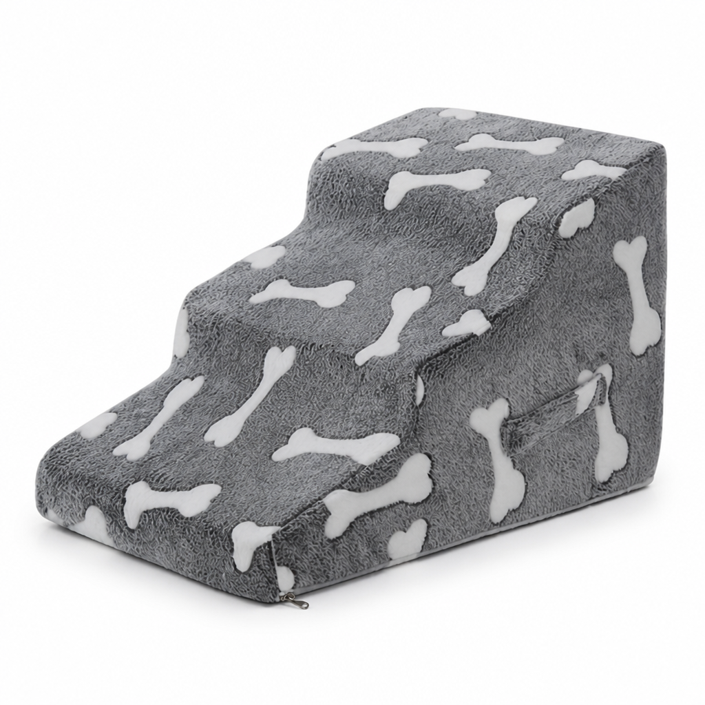 Plush-Covered Non-Slip Pet Steps (2–4 Steps)