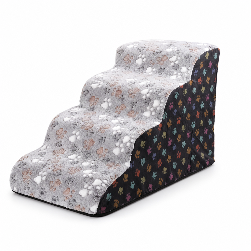 Plush Foam & Non-Slip Pet Stairs (Removable Washable Cover)