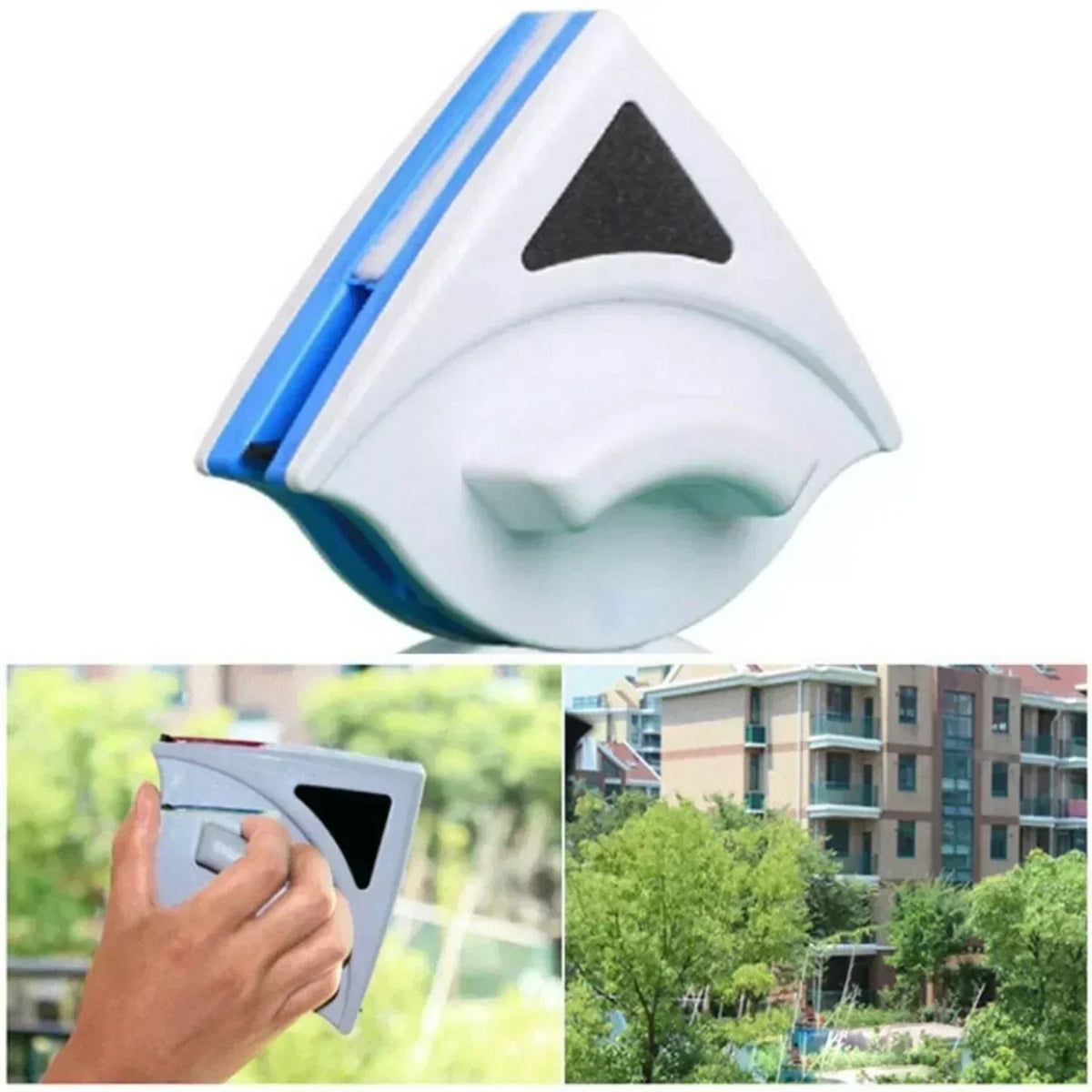 Magnetic Window Cleaner with Dual-Sided Design and Locking Mechanism