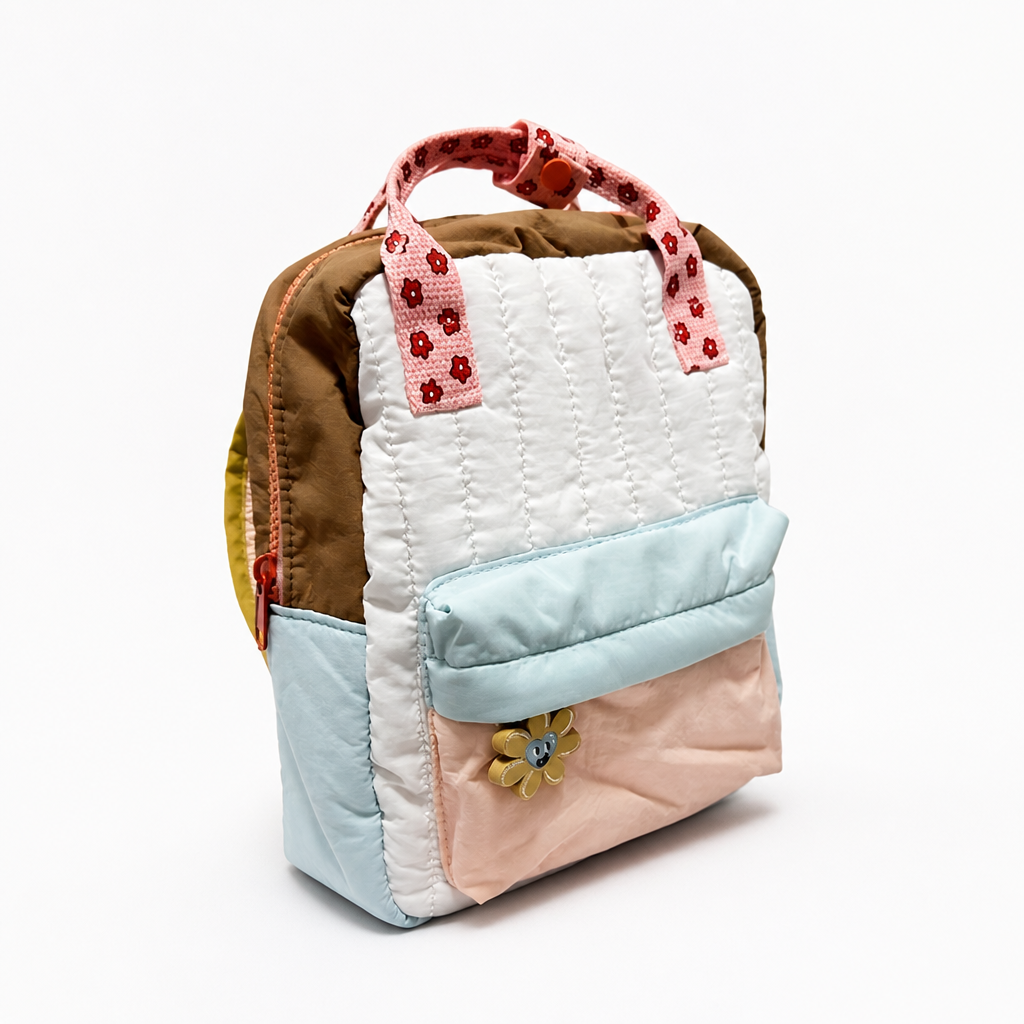 Lightweight Nylon Color-Block Kids Backpack