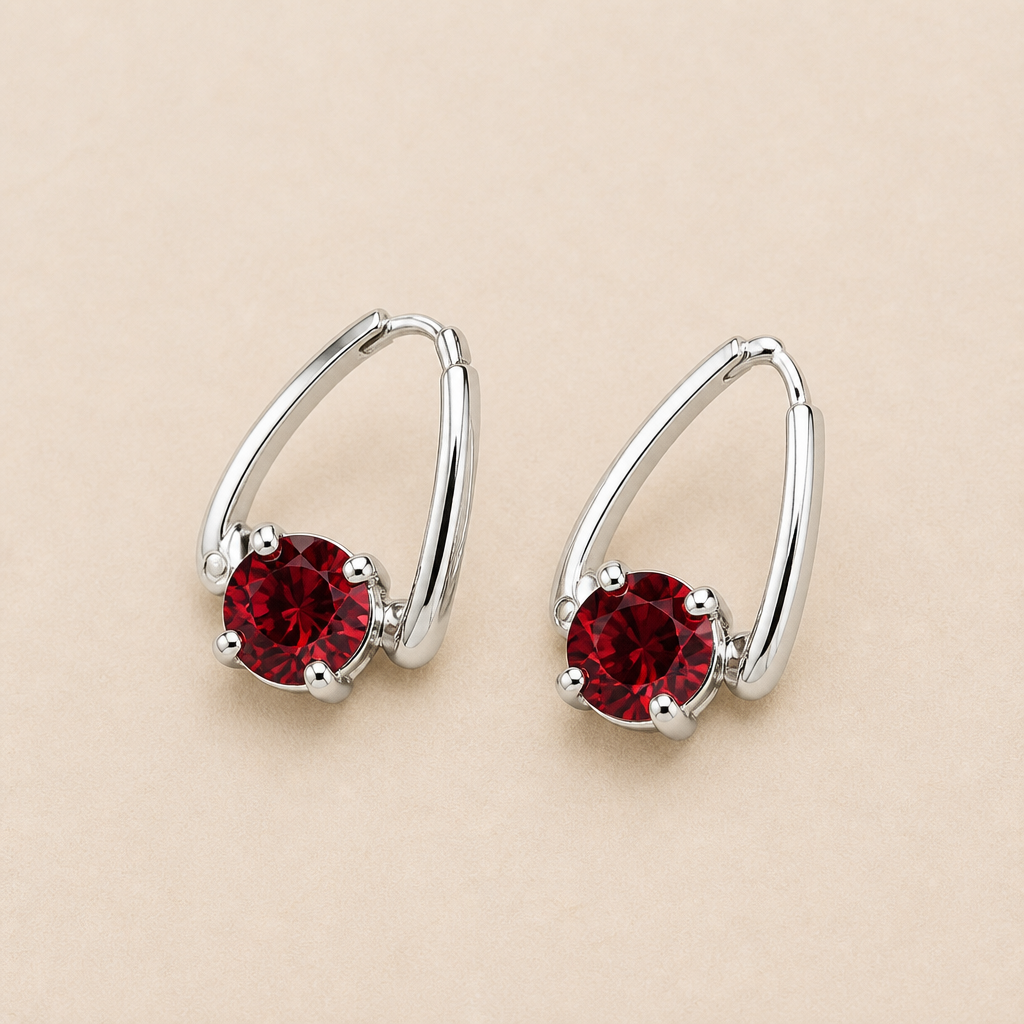 Lumelle™ – Solitaire Crystal Drop Hoop Earrings
