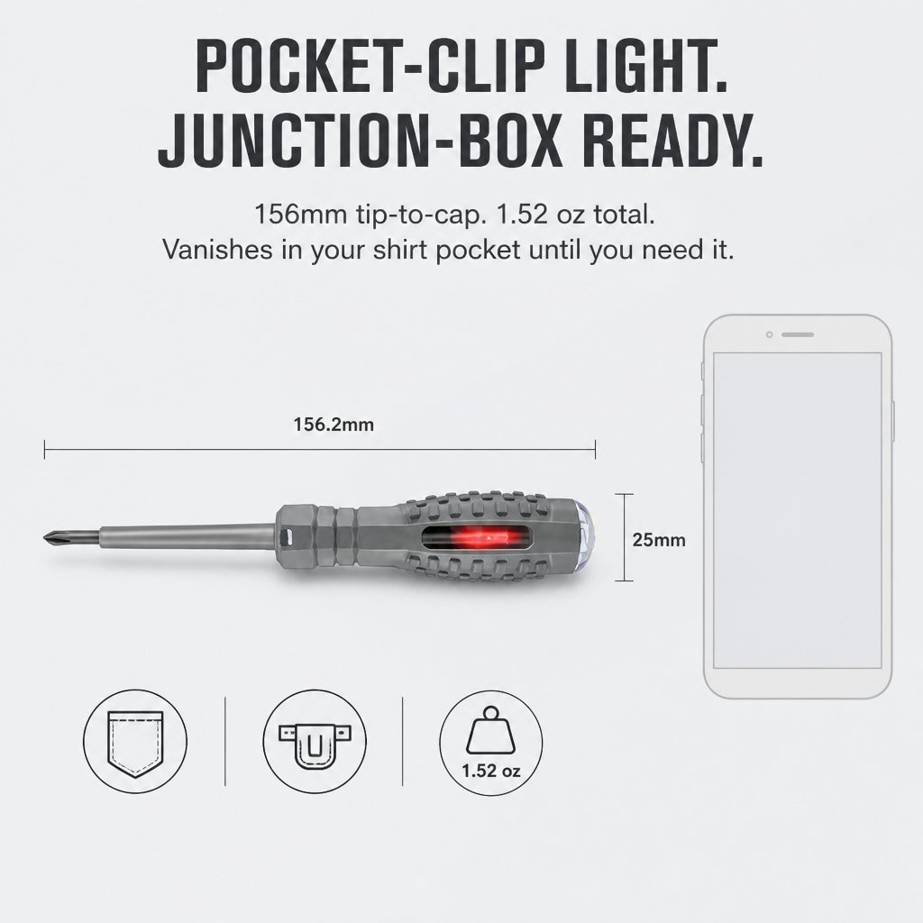 VoltGrip™ — Screw Fasteners and Detect Live Wires With a Single Pocket Tool