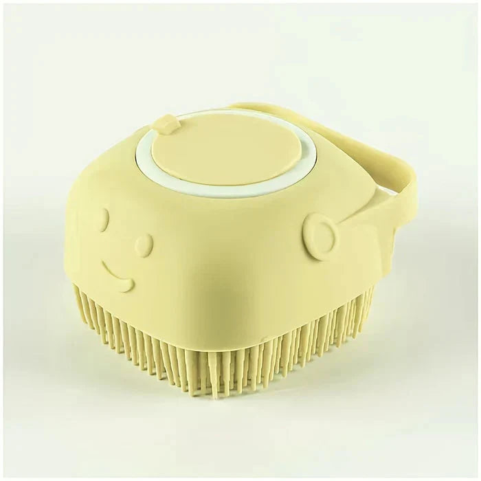 Silicone Pet Grooming Brush with Built-in Shampoo Dispenser