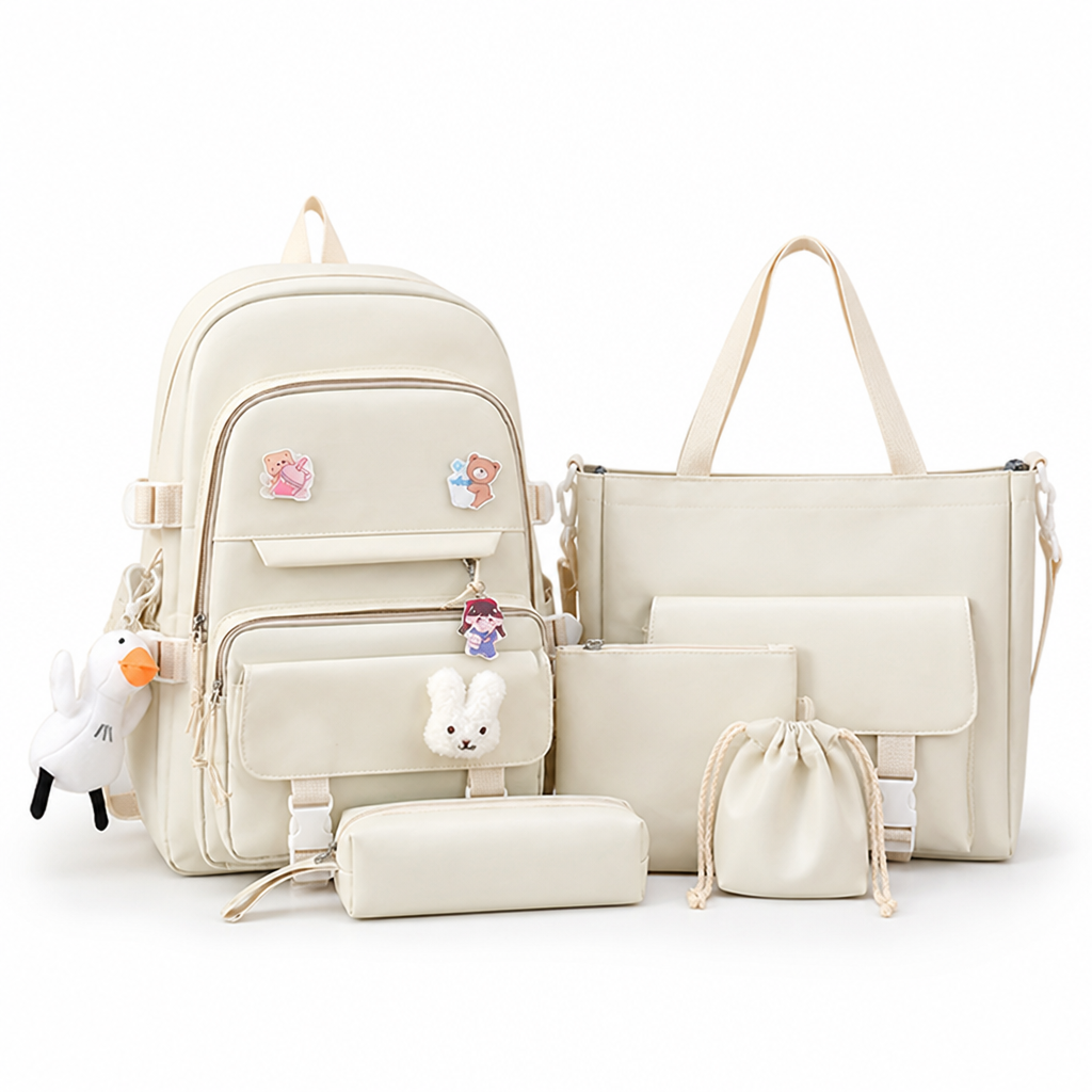 Large-Capacity Lightweight Teen Backpack Set (4-Piece)