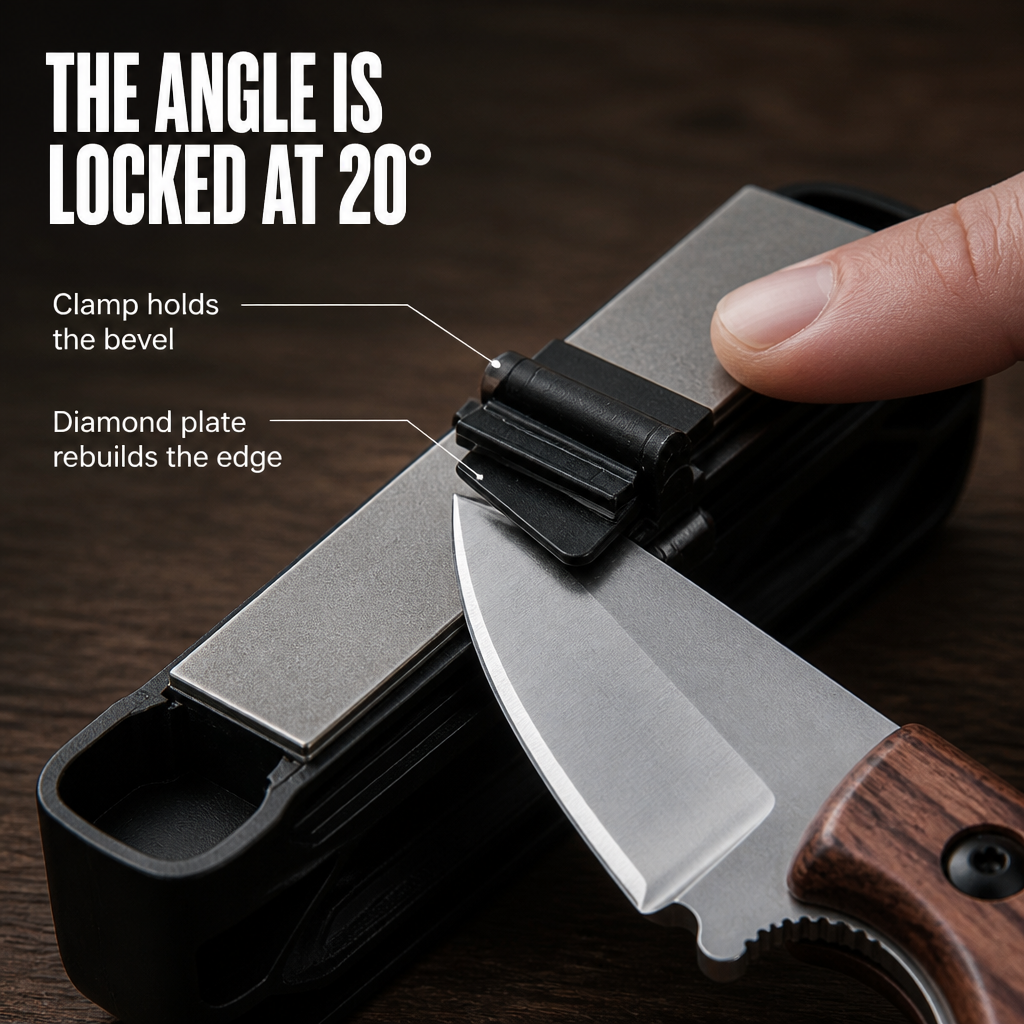 RazorEdgeX™ — Lock Your Angle and Rebuild Any Dull Blade to Shaving-Sharp in Minutes