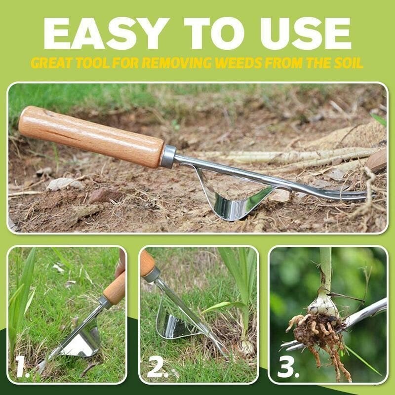 Ergonomic Stainless Steel Tool for Weed Removal – No Bending Required