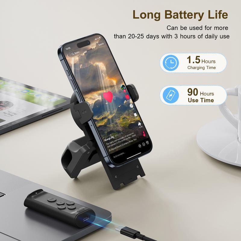 Bluetooth Camera Shutter with Smartphone Grip and 180° Stand Base