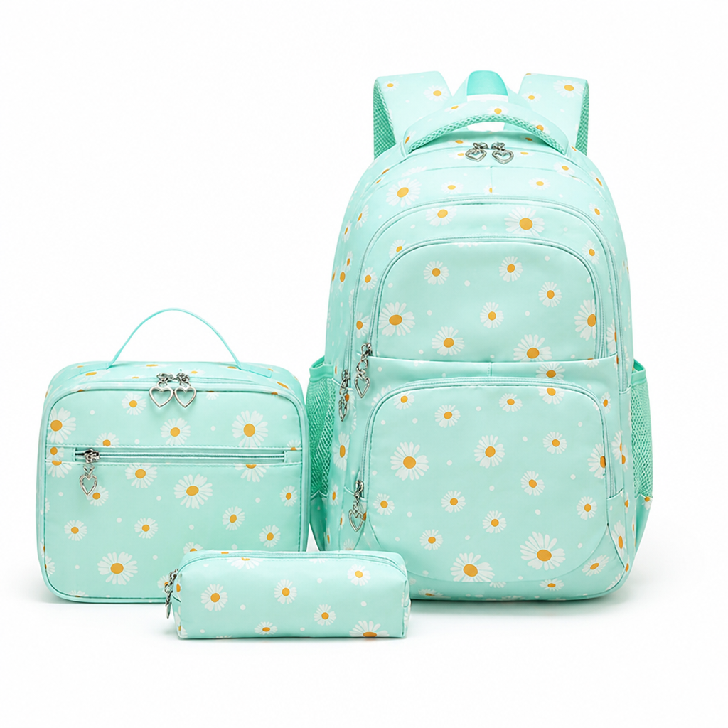 Lightweight Large-Capacity Daisy Backpack (Set of 3)