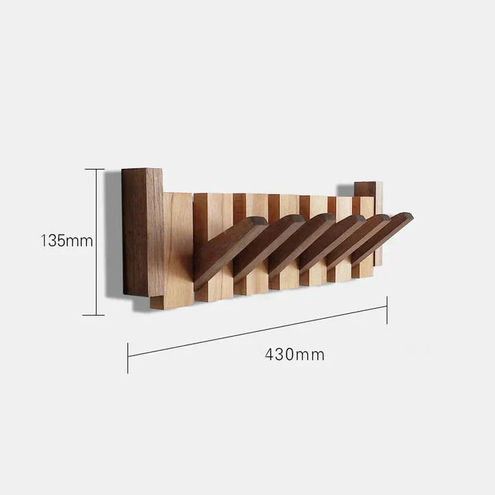 Piano-Style Wooden Coat Rack for Wall – 4 to 8 Hooks