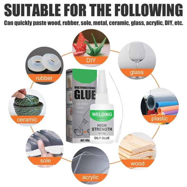 50ml All-Purpose Transparent Adhesive - Strong Glue for Plastic, Wood, Ceramic, Metal