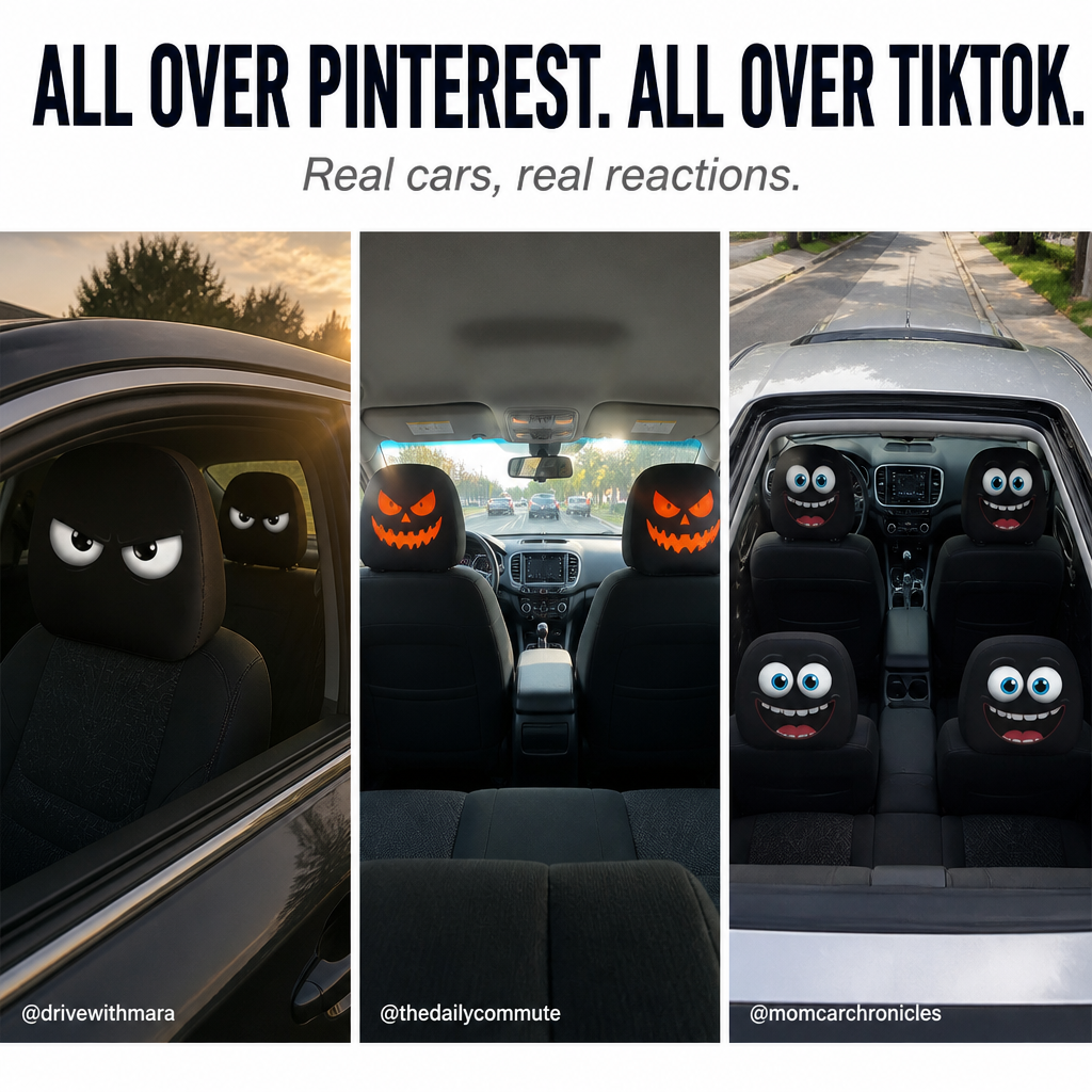 HappyCaps™ — Pop Cartoon Faces on Your Headrests and Catch Eyes