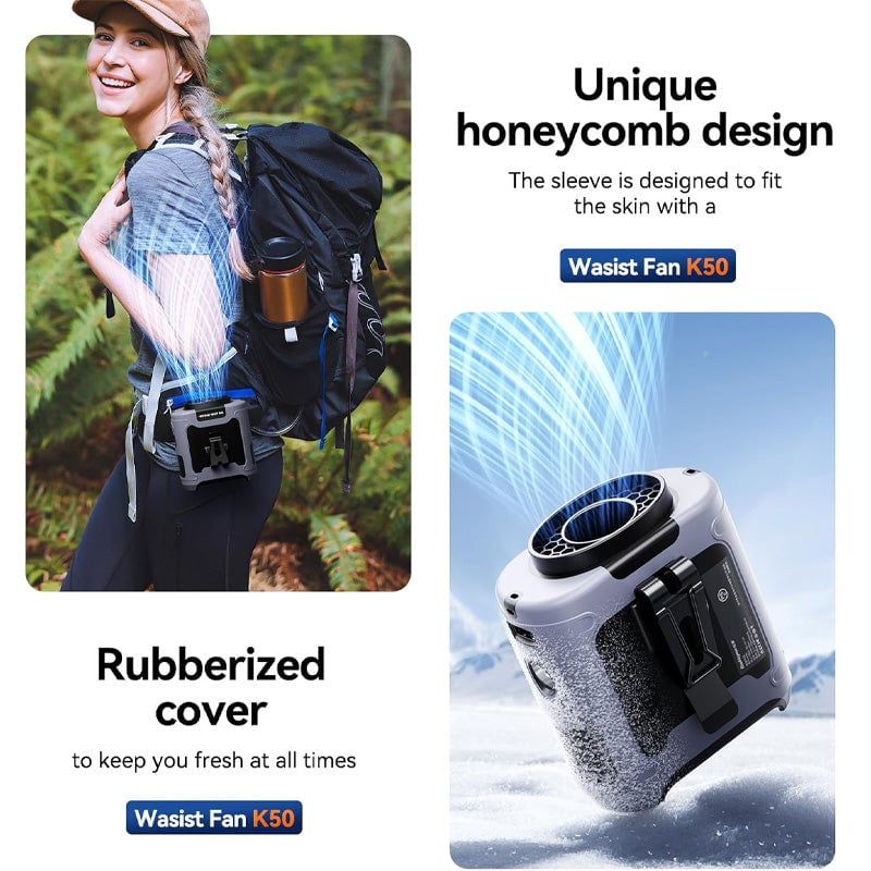 Rechargeable Waist Fan with Clip – Hands-free Design