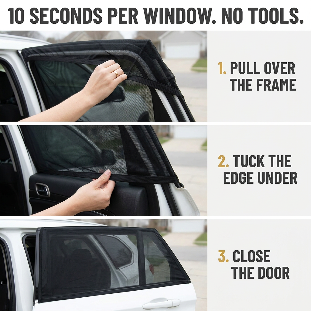VentiShade™ — Slip on the Door, Block Sunlight, Let the Breeze In