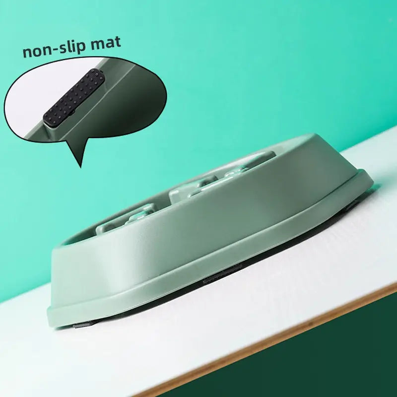 Bowl with Elevated Grooves to Prevent Gulping