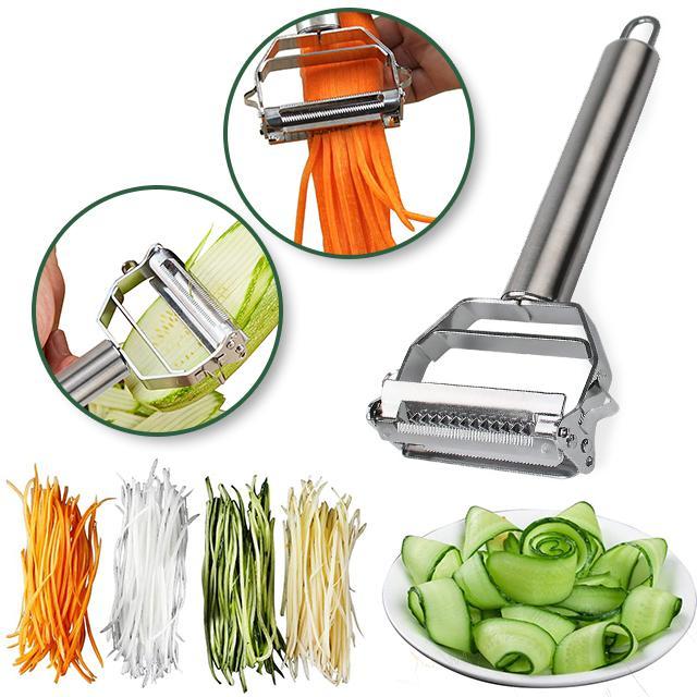 2-in-1 Vegetable Peeler with Julienne Blade – Stainless Steel Design
