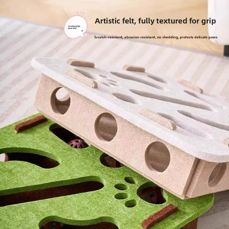 Felt Puzzle Box for Cats - Engaging Toy for Playtime