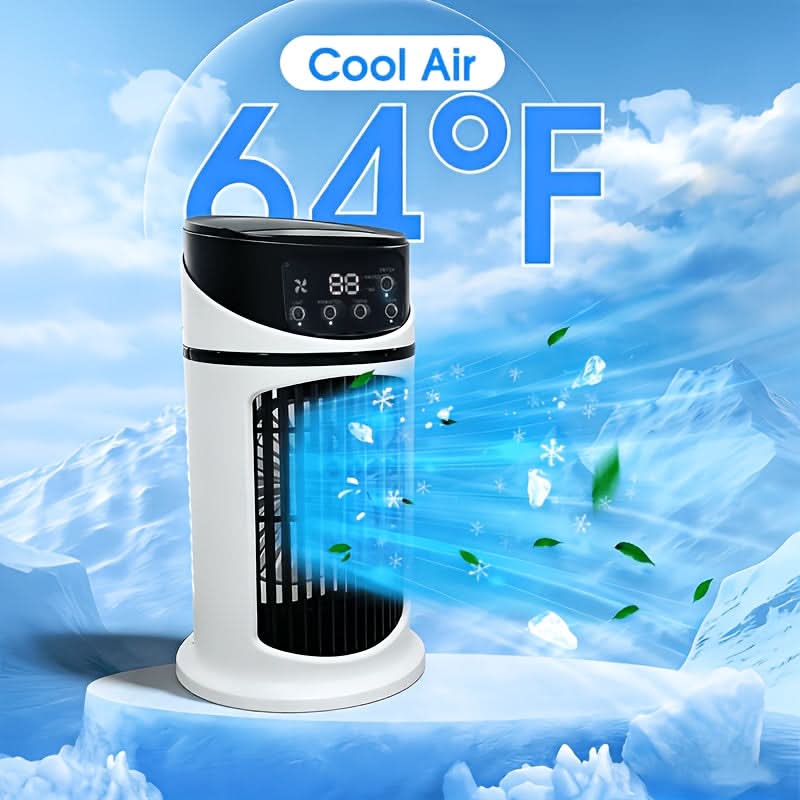 4-in-1 Desktop Air Cooler with Mist Fan, Humidifier, and Night Light