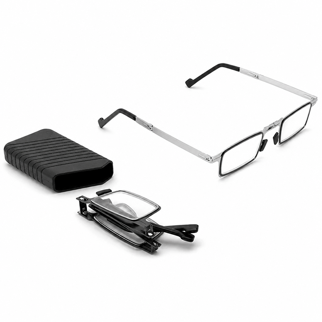 Foldable Lightweight Acrylic Reading Glasses (With Case)