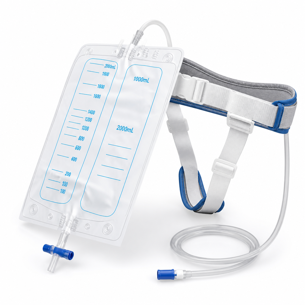 Leak-Proof Adjustable Straps Silicone Urine Collector (33.8 fl oz)