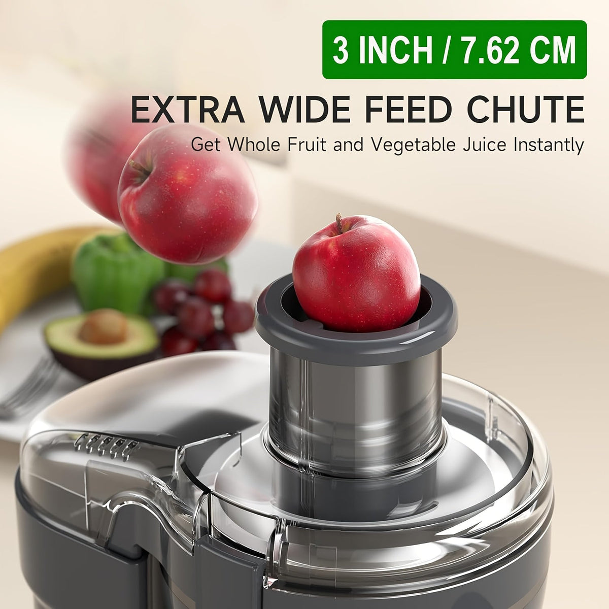 500W Stainless Steel Juicer for Fruits and Vegetables with Wide Mouth