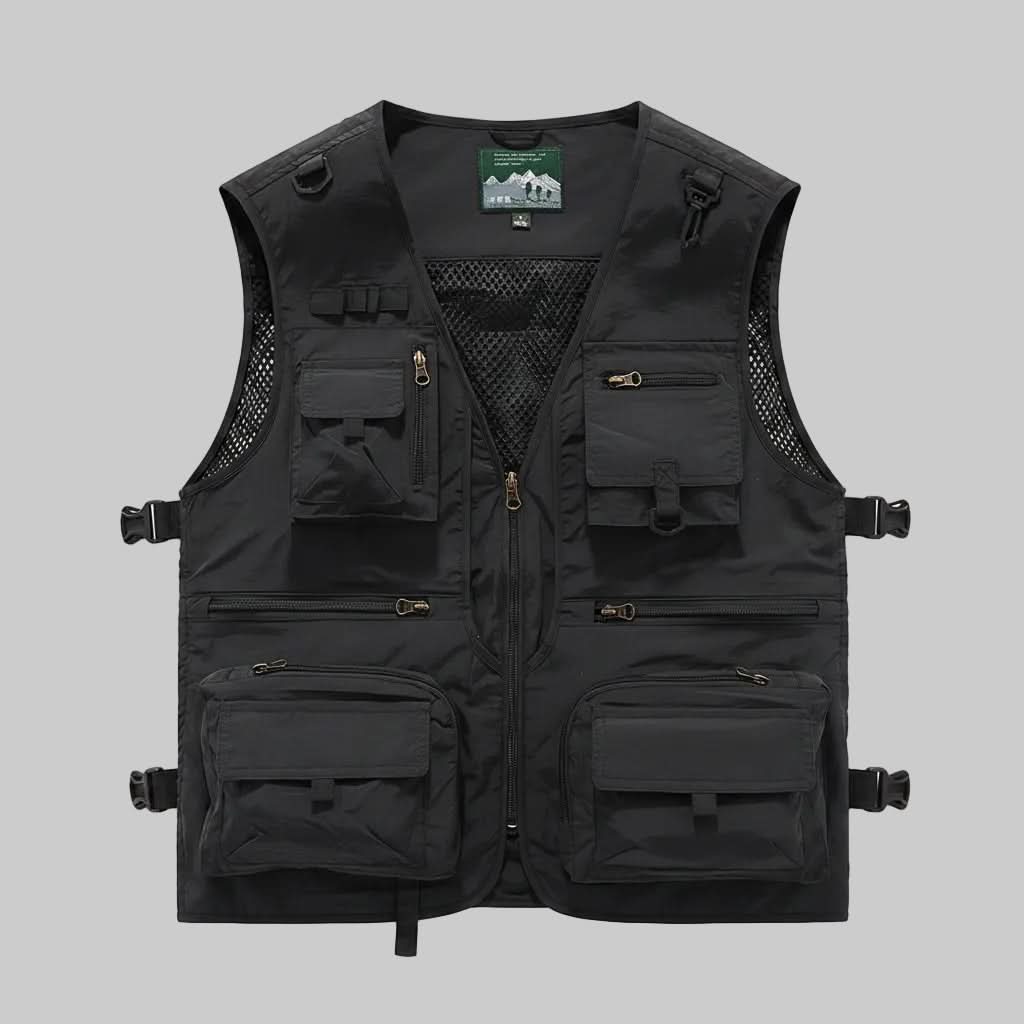 Outdoor Casual Vest with Zippered Pockets for Convenience