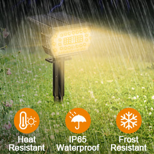 Solar Spotlight with Adjustable Design for Ground Spike or Wall Mount