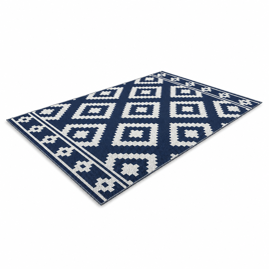 Weatherproof UV-Resistant Geometric Outdoor Rug