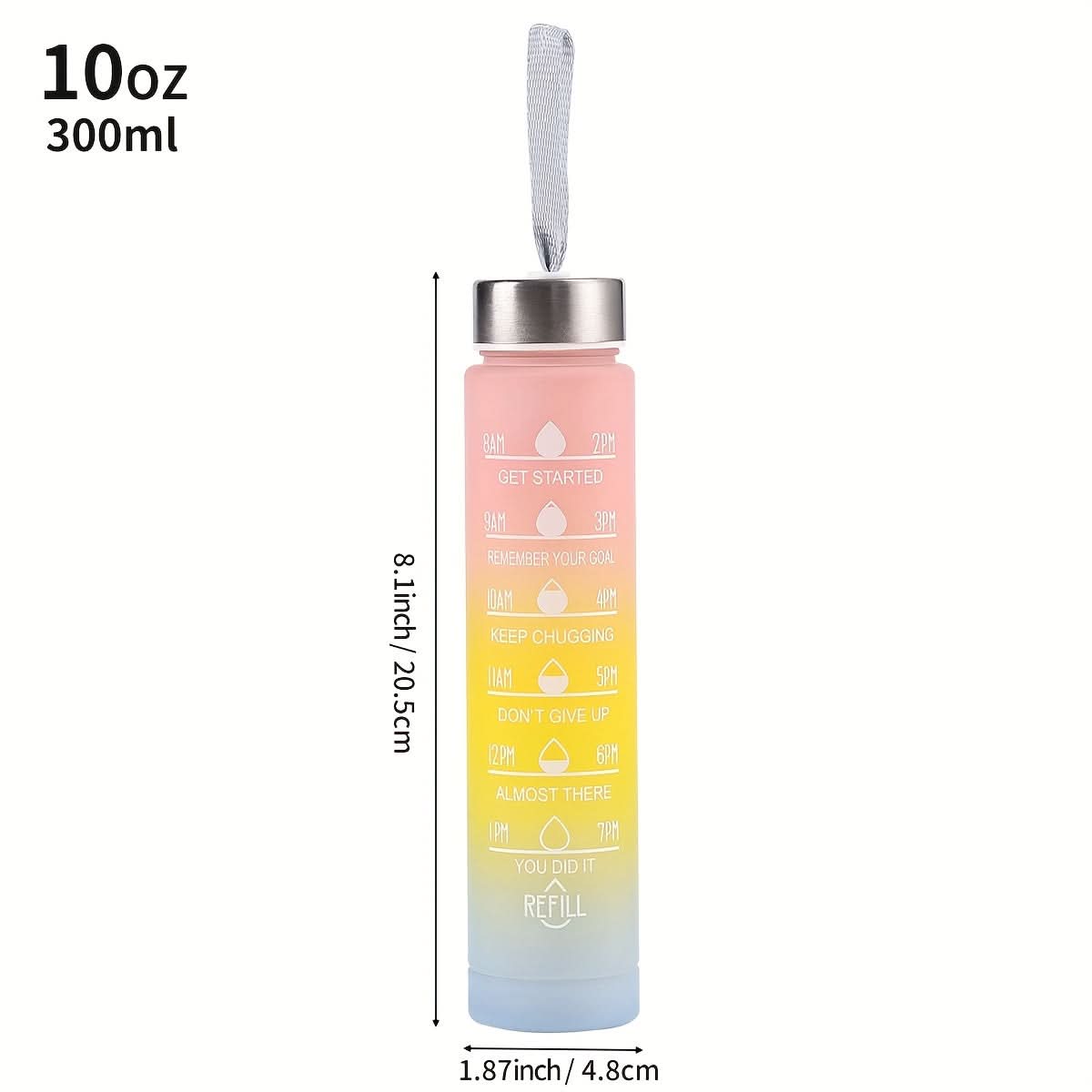 Gradient Water Bottle with Straw for Hydration