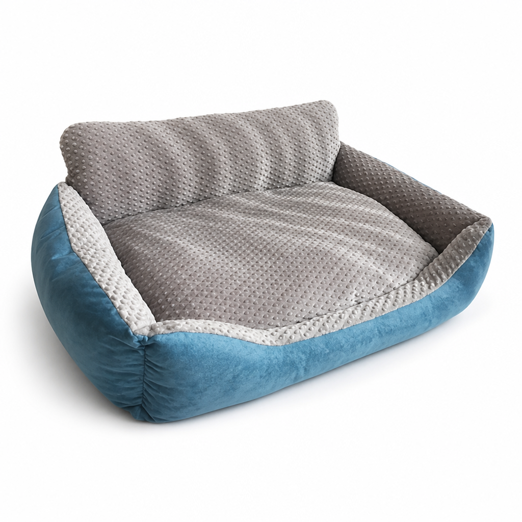 Orthopedic Foam Plush Bolster Dog Bed (Removable Washable Cover)