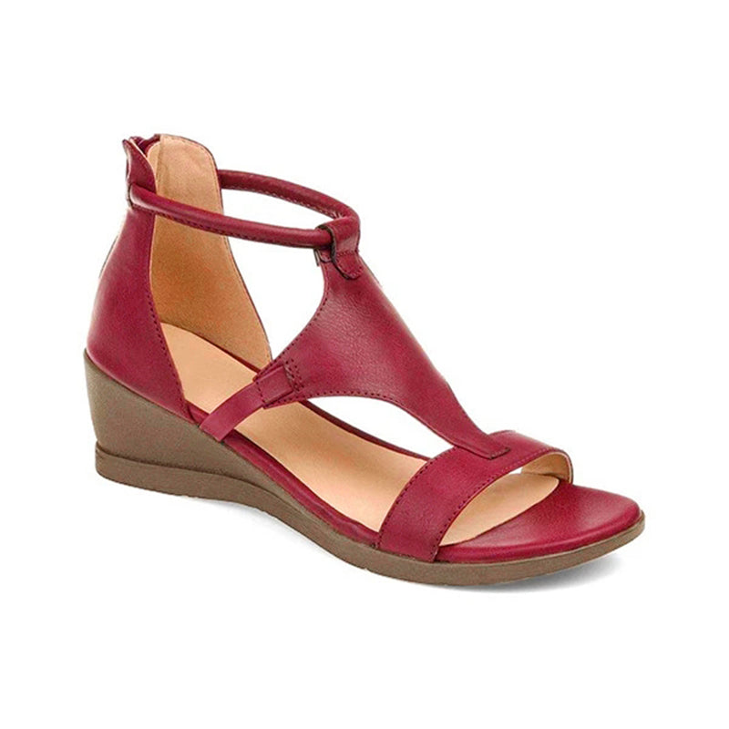 Strappy Wedge Sandals with Comfortable Footbed