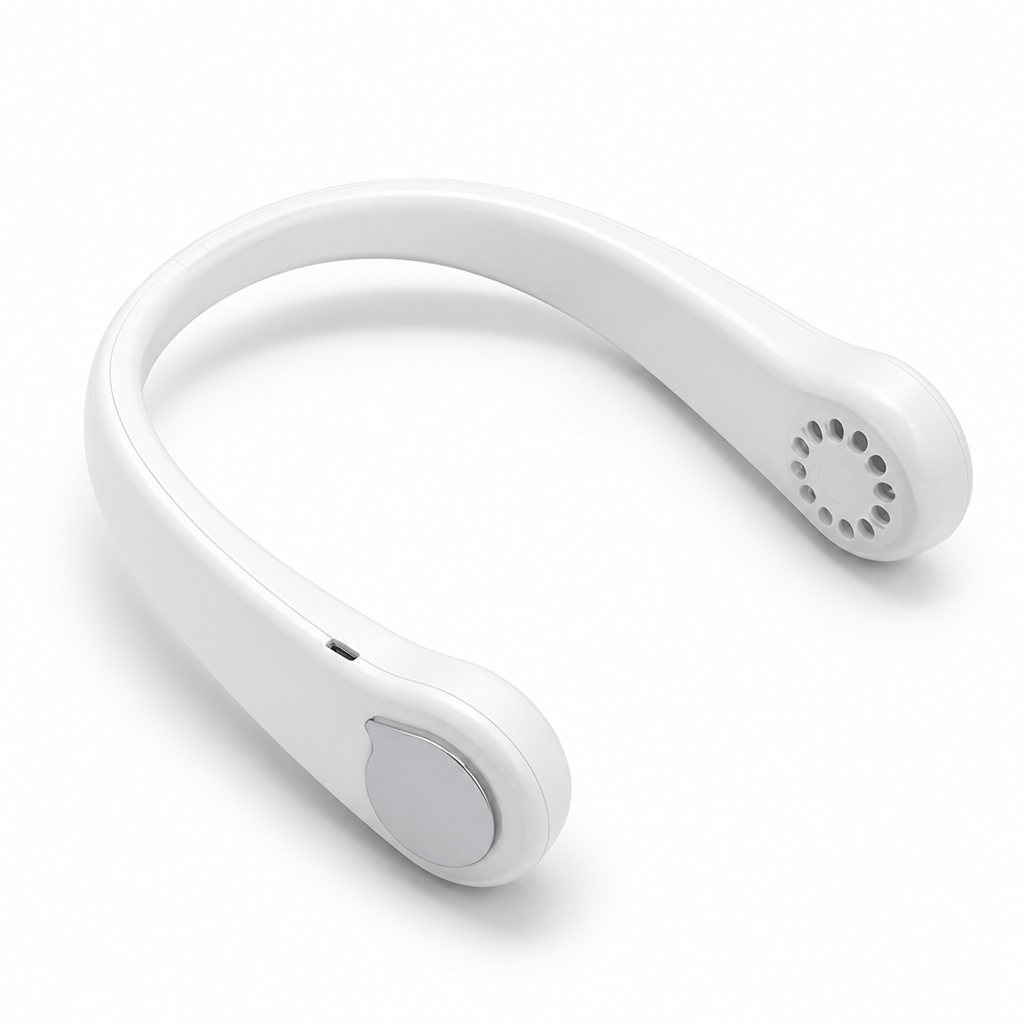 Hands-Free Dual-Head Rotating Neck Fan (USB Rechargeable)