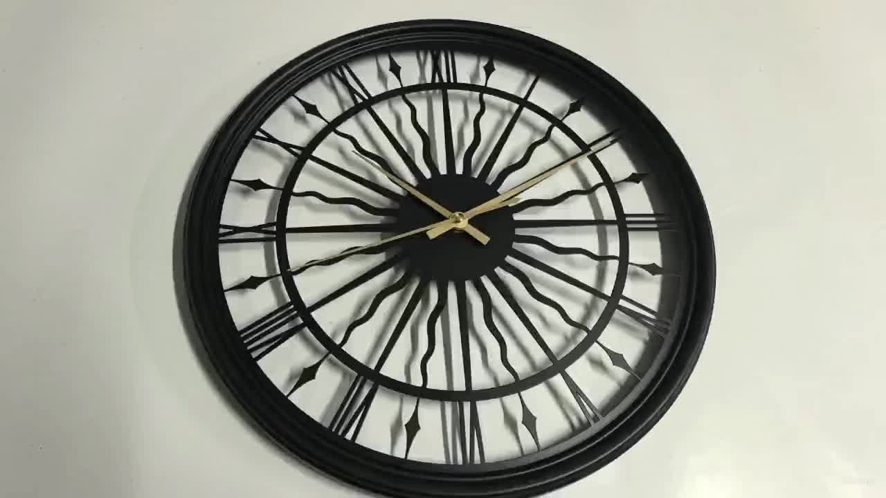 Silent Iron Art 3D Round Analog Wall Clock