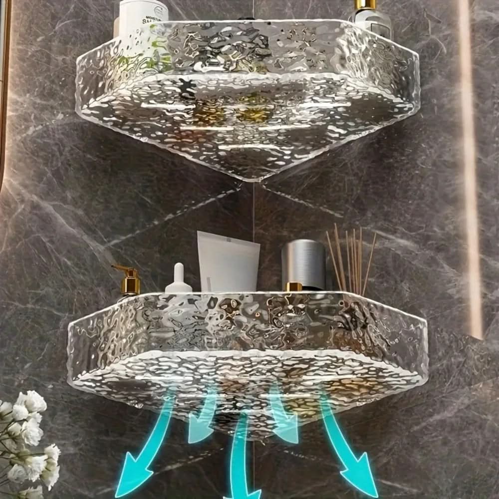 Bathroom Shelf Organizer with Corner Glacier Design