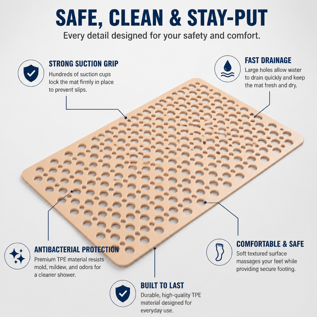 SafeStep™ — Feel Rock-Solid Safety and Freshness Every Time You Shower