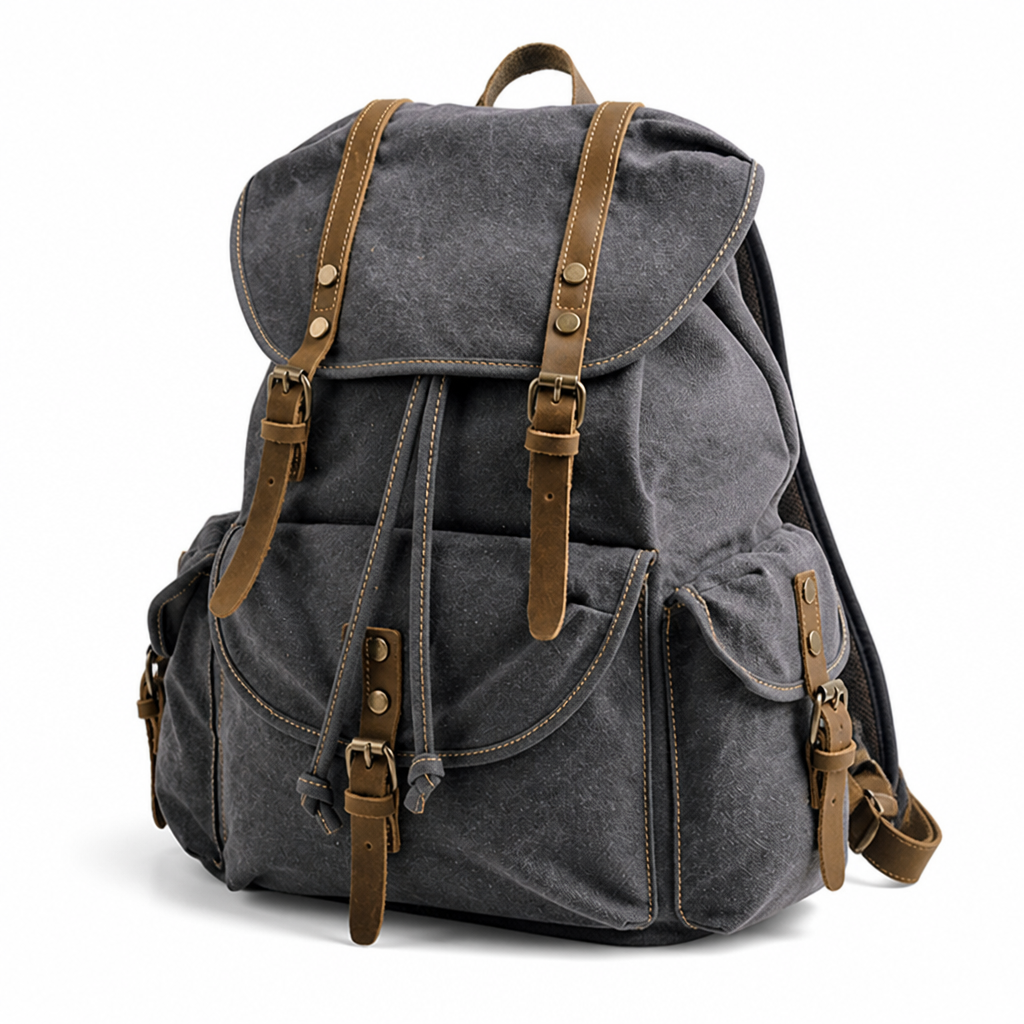 Durable Canvas Backpack (Padded Straps & Solid Buckles)