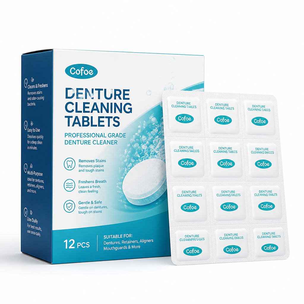 Effervescent Stain-Removing Denture & Retainer Cleaning Tablets (Multiple Pack Sizes)