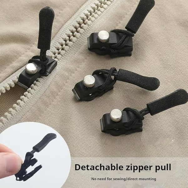 Set of 6 Zipper Pulls - Easy Install, No Tools or Sewing Required