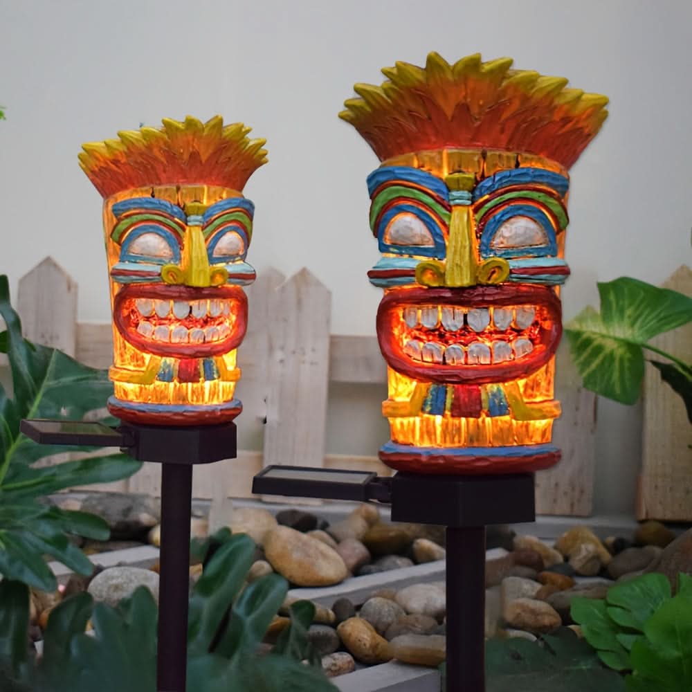 Solar Tiki LED Garden Stake Light for Outdoor Decoration