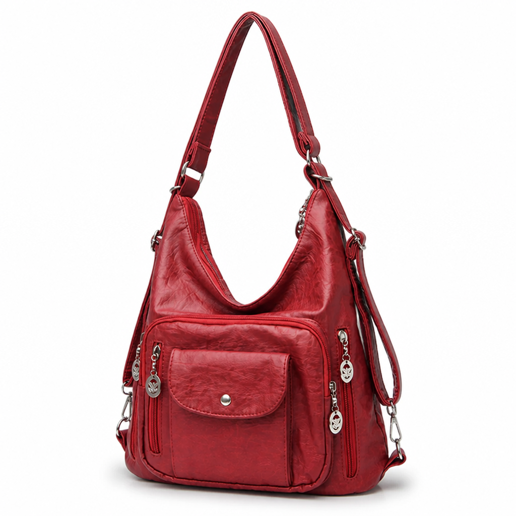 Supple Leather Convertible Tote Bag (Magnetic Closure)