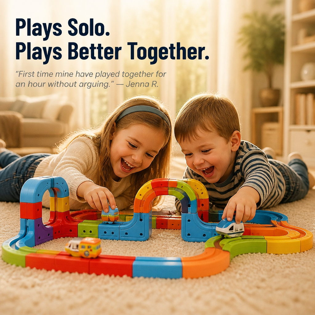 LuminaTrack™ — Connect Tracks with a Snap and Watch the Magnetic Train Glide