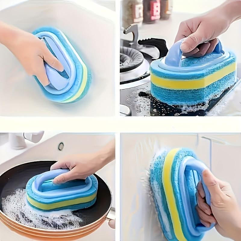 Multi-Surface Cleaning Sponge for Kitchen and Bathroom Use