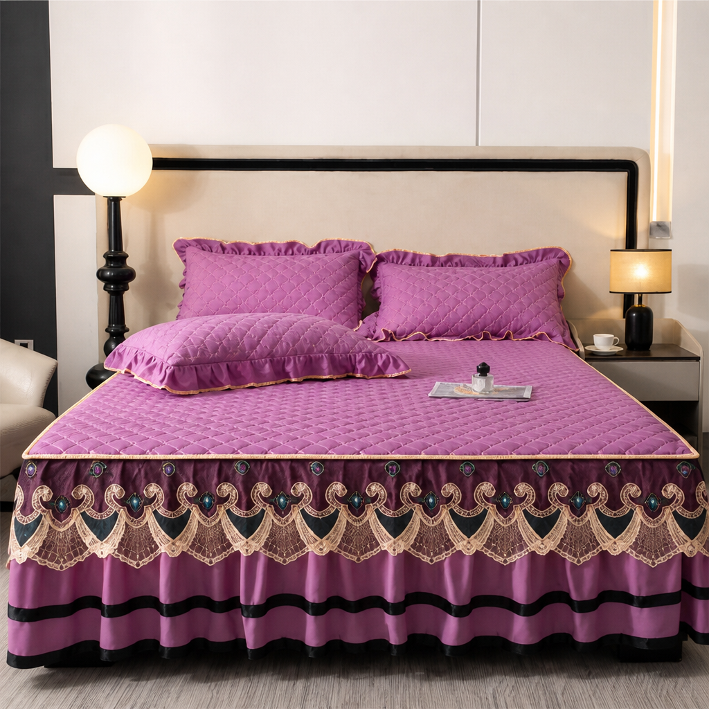 LuxeRuffle™ — Transform Your Bed into a Cloud of Cozy Elegance That Never Slips or Slides