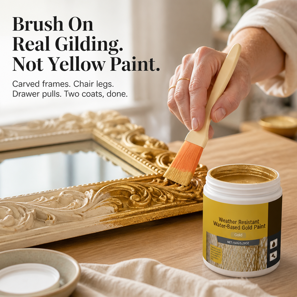 BrilliqueGlo™ — Apply Gilded Gold That Turns Thrift Finds Into Antique Wonders
