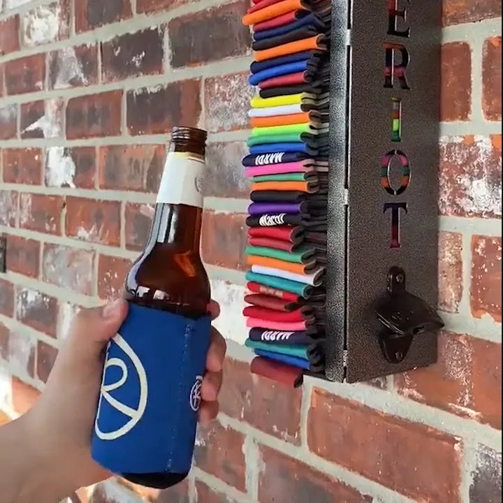 Space-Saving Wall Drink Dispenser with Bottle Opener for Cold Beverages