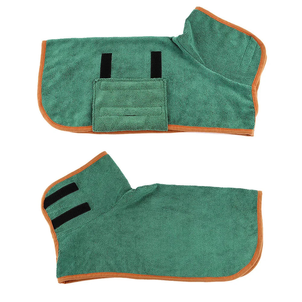 Dog Bathrobe with Hood – Absorbent Microfiber Material