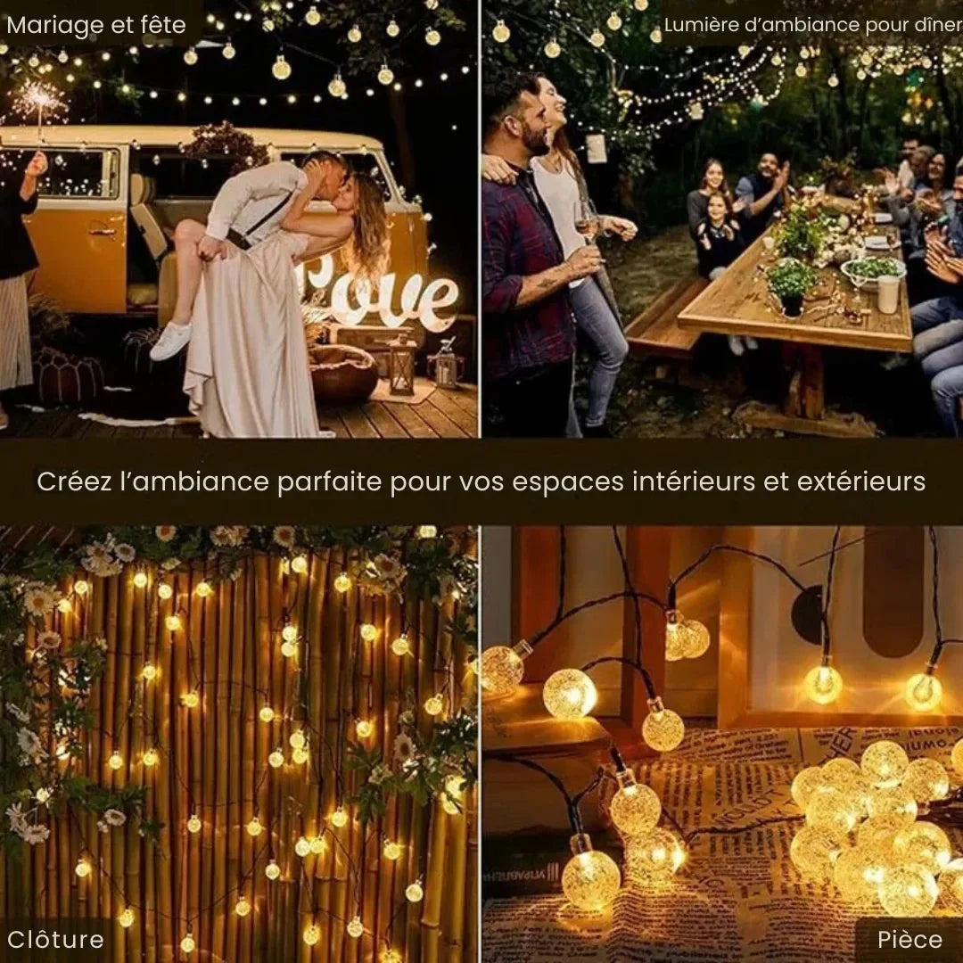Crystal Ball Solar-Powered LED Fairy Lights